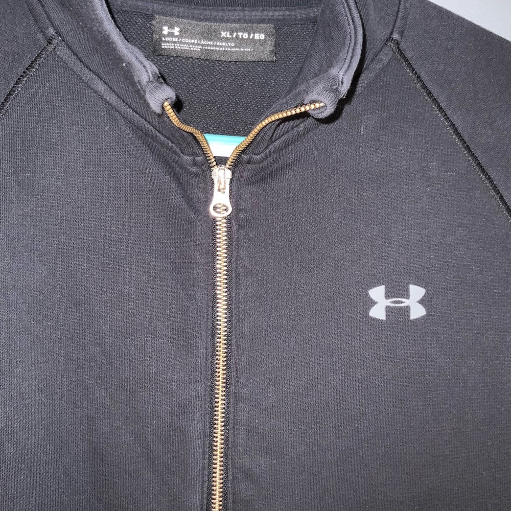 Under Armour Women's Black Quarter-Zip Sweatshirt Front Pocket XL - Picture 4 of 8